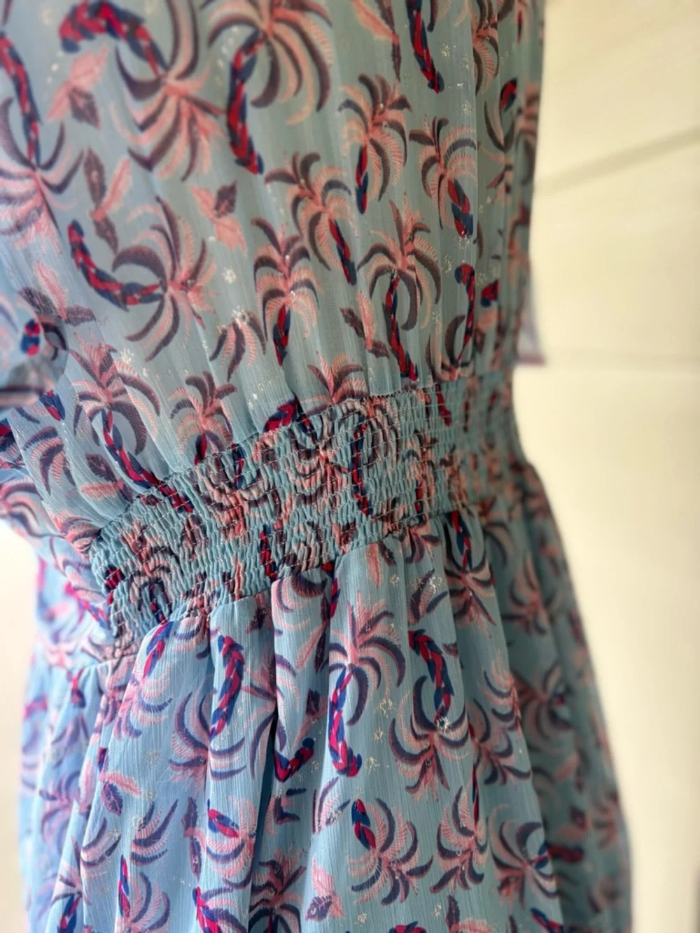 Women’s Axara Paris Dress Size L Boho Fairy Wrap Style Feminine V Neck Midi - Picture 8 of 10